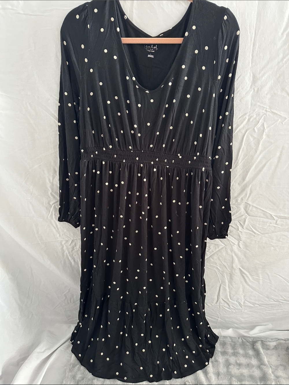 Isabel maternity Black Polka Dot Long Sleeve Dress - Classic Women's Dress